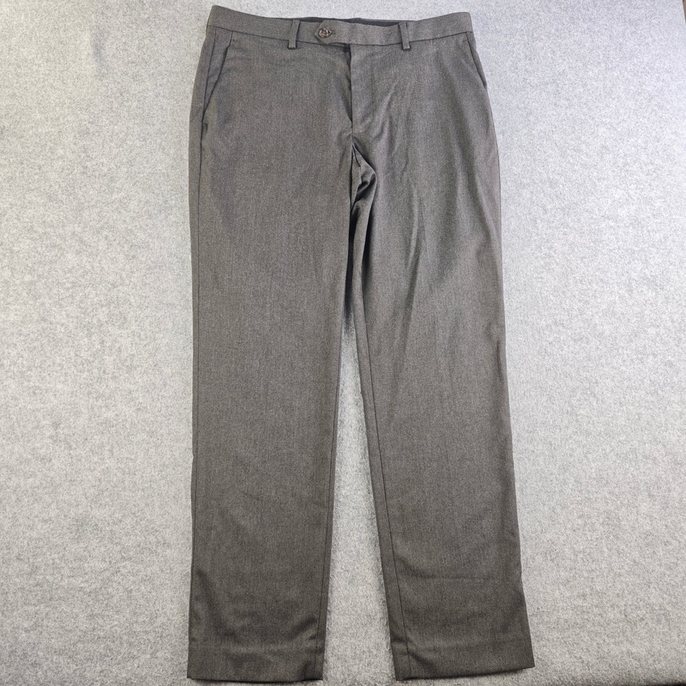 J.Crew Bowery Slim Fit Dress Pants Mens 32x30 Charcoal Gray Flat Front Slacks